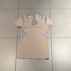 adidas Beige and Gray Short Sleeve Women's Tee